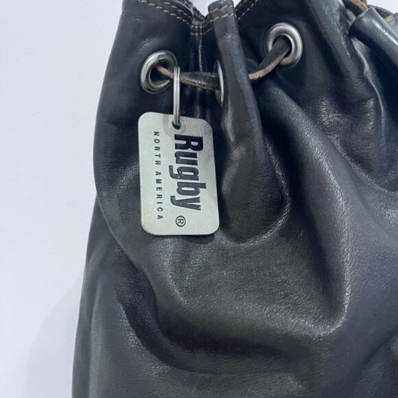 Vintage 90s Rugby NorthAmerica Luxury Thick bucket bag black - Picture 3 of 15